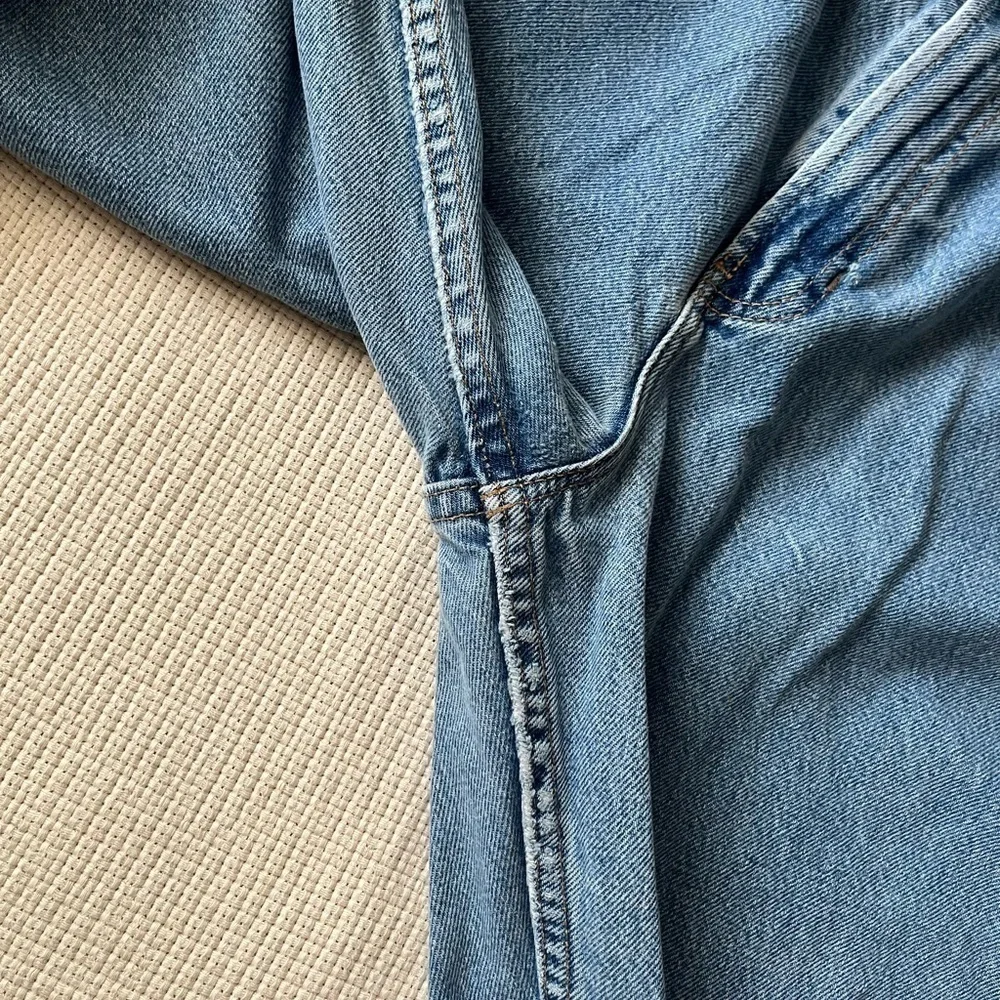 Vintage 90s Gap Reverse Tapered Jeans Womens 14 Ankle Blue Denim Made USA - Picture 8 of 16